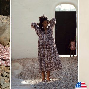 Daughters of India Kyra Midi Dress - Wine M